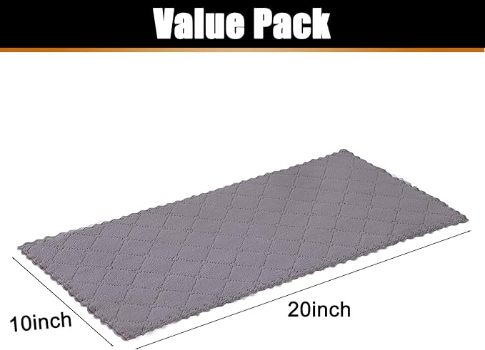 Mordimy 12 Pack Kitchen Towels (20" x 10", Grey & Pink), Super Soft and Absorbent Dish Towels, Coral Velvet Microfiber Cleaning Cloth, Nonstick Oil Fast Dry Dish Cloths