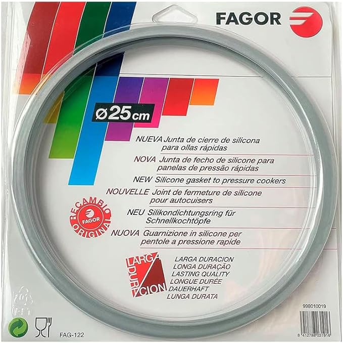 Anakel Home Fagor Pressure Cooker Rubber Replacement M18804554 Compatible with Fagor Pressure Cooker with Interior Diameter of 9.84 inches | Silicone, Ø9.84 in, Gray