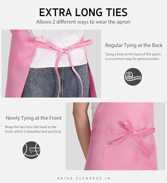 Syntus Apron for Men Women, Adjustable Cooking Kitchen Chef Aprons with 2 Pockets, Cotton/Polycotton/Polyester