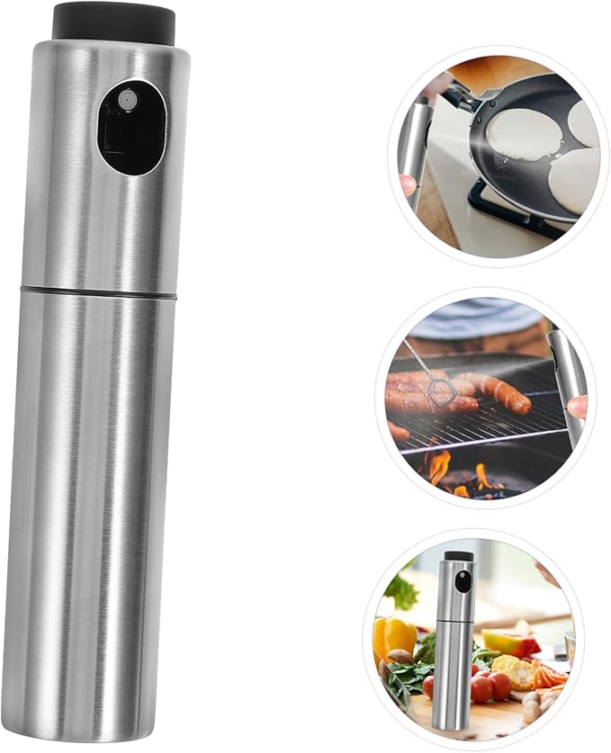 Zerodeko 1pc Stainless Steel Oil Sprayer for Cooking Bbq and Outdoor Activities Portable and Lightweight Multi-purpose Oil Bottle for Vinegar and More