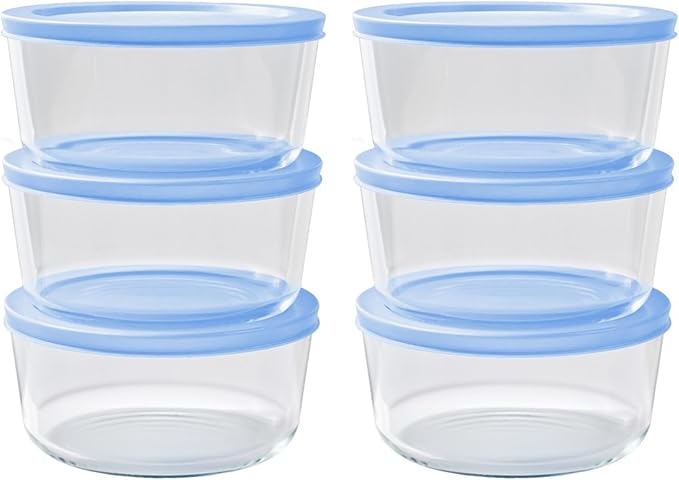 DURA LIVING 12-Piece Glass Food Storage Containers Set (6 Containers + 6 BPA-Free Lids) | 4-Cup, Leakproof | Microwave, Freezer, Oven & Dishwasher Safe | Ideal for Meal Prep & Pantry Organization