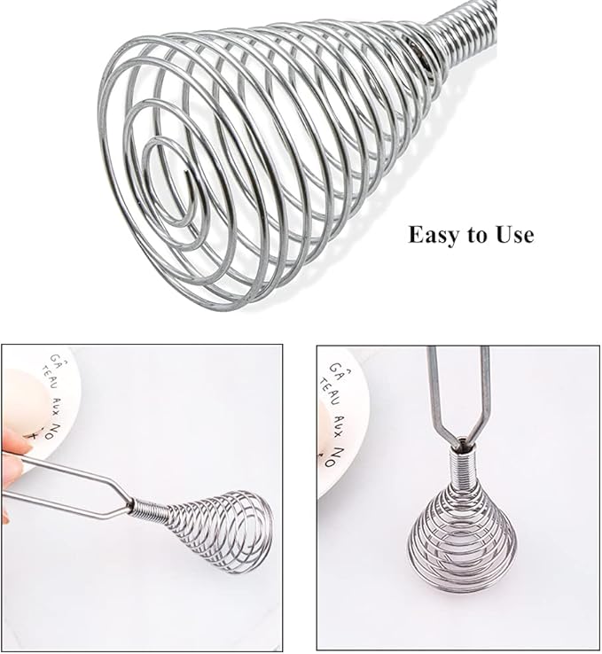 Stainless Steel Spring Coil Whisk Wire Whip Cream Egg Beater Gravy Cream Hand Mixer Kitchen Tool Accessories For Mixing, Blending, Beating, Stirring, Cooking
