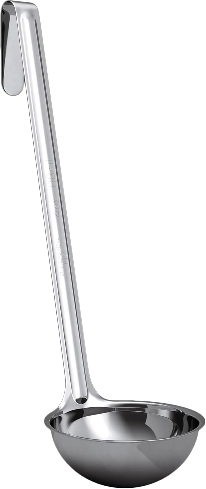 Super Sturdy, Ergonomic 4 Oz. Soup Ladle 1 Pk. Stainless Steel Ladles with Long Handles. Best Kitchen Accessories for Stirring, Portioning and Serving Soups, Chili and Stew in Restaurants and at Home
