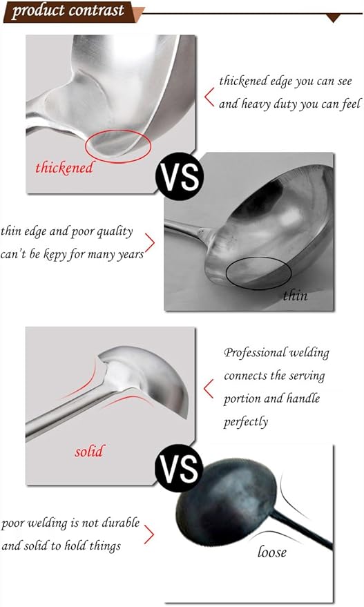 Tenta Kitchen Professional Large Stainless Steel Serving Ladle Spoon - Gravy Ladle Soup Spoon For School Canteen,Hotel Kitchen,Restaurant (3.86"x17")