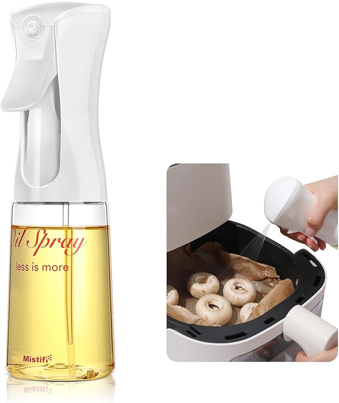 Mistifi oil spray PET bottle 200ml Upgraded Version.Fine Mist Spray Bottle for Air Fryer, Olive Oil, Avocado Oil, Healthy Nonstick Frying, Commercial & Home Kitchen Use (PS600　1Pc)