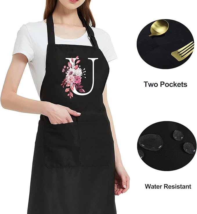 Personalized Aprons for Women with Pockets, Cute Aprons for Women Chef Baking, Cooking Gifts for Mom Birthday