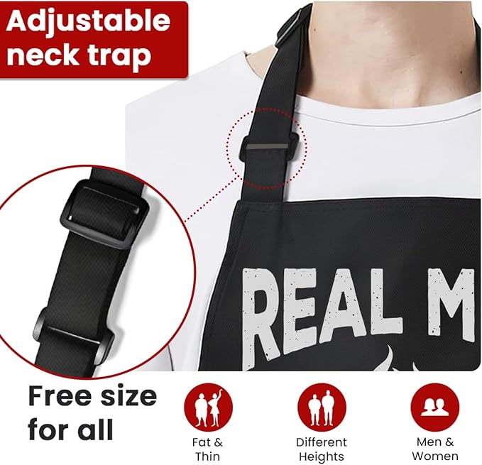 SANDJEST Funny Apron for Dad - Birthday Father’s Day Cooking Grilling Gifts for Mens