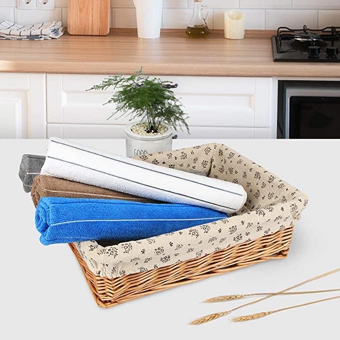 AIDEA Kitchen Towels-8PK, Super Soft and Absorbent Drying Towels for Dishes, Microfiber Cleaning Cloth Multi-Purpose Dish Towels for Kitchen, Home-Grey/White -18”x26”