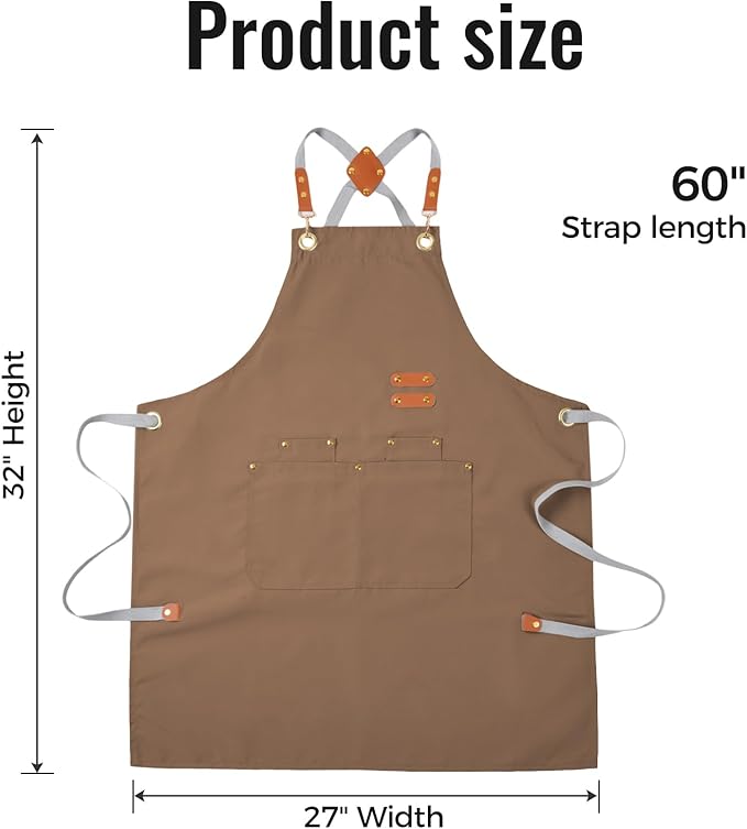 Aoomzoon Durable Kitchen Apron,Multifunctional Chef Aprons for Women & Men with Pockets for Cooking Baking & Daily Use
