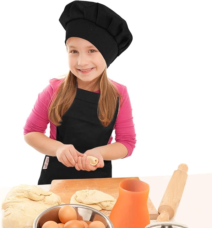 Adjustable Apron and Chef Hat Set for Cooking and Baking