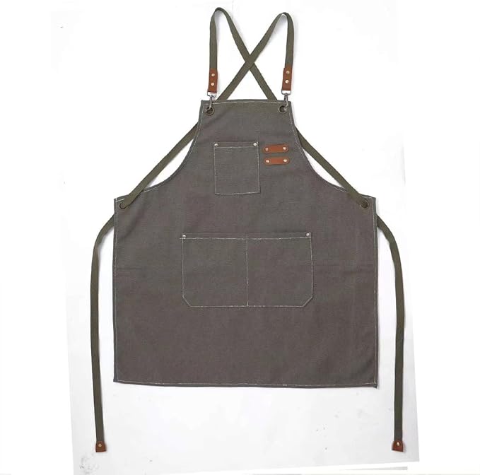 Kids Aprons AdjustableTool Waterproof For Cooking Painting Gardener Canvas Apron For 6-12 Girls And Boys