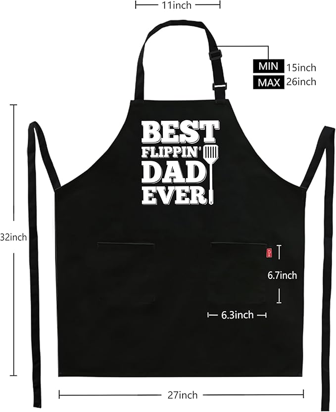 Kaidouma Funny Grilling Aprons for Men Dad - Men’s Funny Chef Cooking BBQ Grill Apron with 2 Pockets - Birthday Father's Day Christmas Gifts for Dad, Stepdad, Father in Law