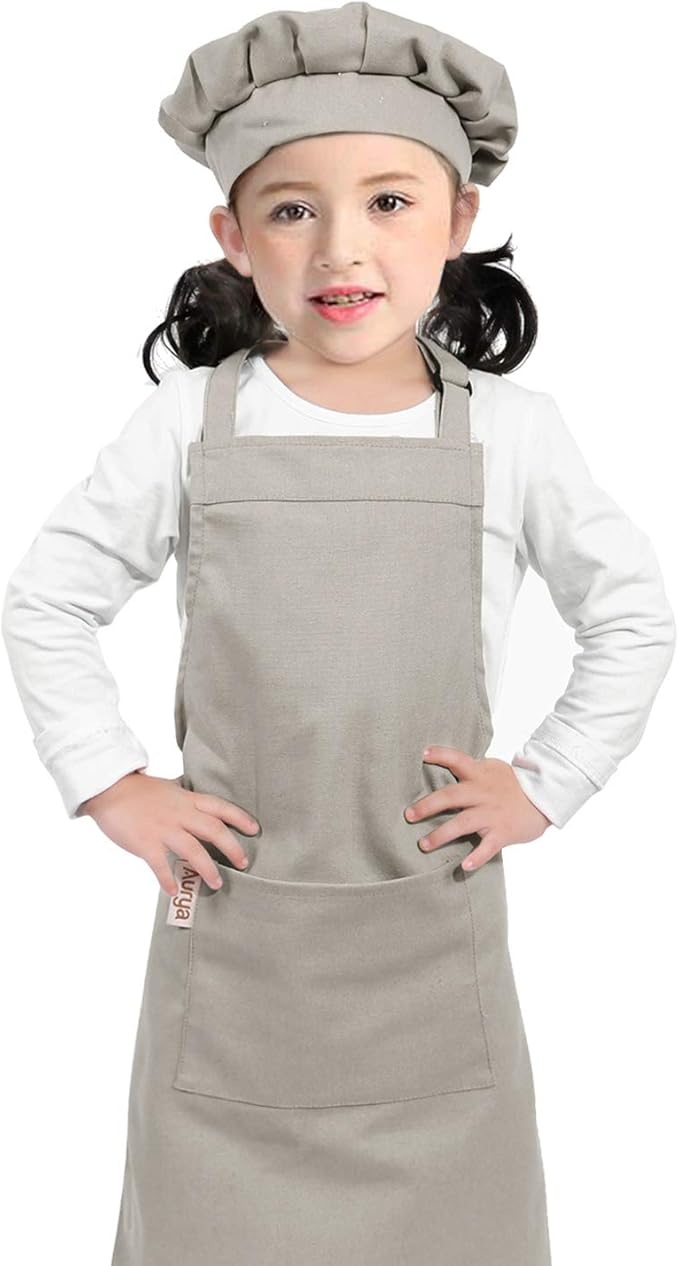 Adjustable Apron and Chef Hat Set for Cooking and Baking