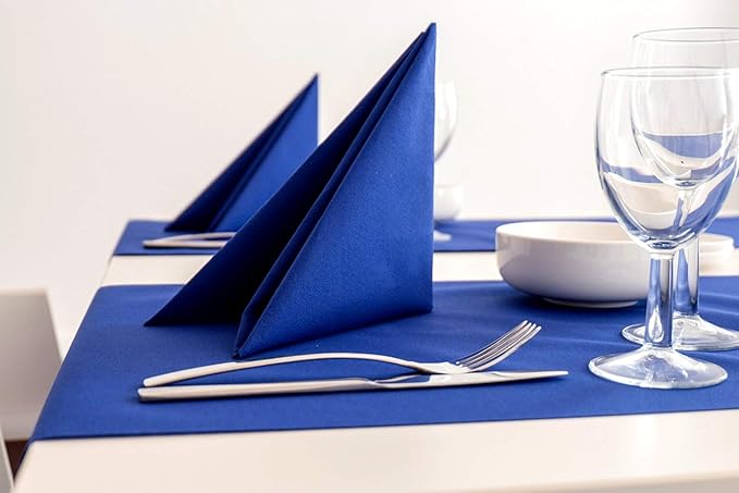 Cloth Napkins Set of 6, 100% Cotton Reusable for Everyday Use, Perfect for Christmas/Thanksgiving Dining Table (Blue)