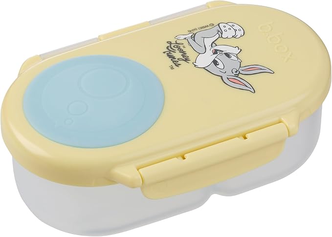 b.box Looney Tunes Snack Box - Leakproof Mini Bento Box for Kids & Toddlers, 2 Compartment Snack Containers for Kids, Lunch Containers, Dishwasher Safe, BPA Free, PFAS Free, Ages 4m+, 1 3/4 Cup