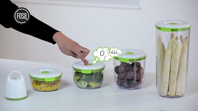 FOSA 1 x 2850ml Large Food Containers with Click-Button Vacuum Seal, Compatible Vacuum Food Storage System