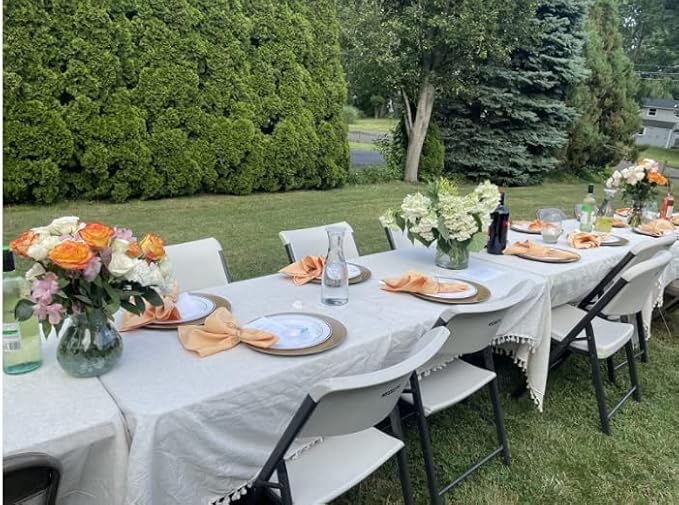 Your Chair Covers - 10 Pack 20 Inch Peach Cloth Polyester Napkins – Washable Dinner Fabric Napkins with Hemmed Edges for Weddings, Restaurants & Special Events