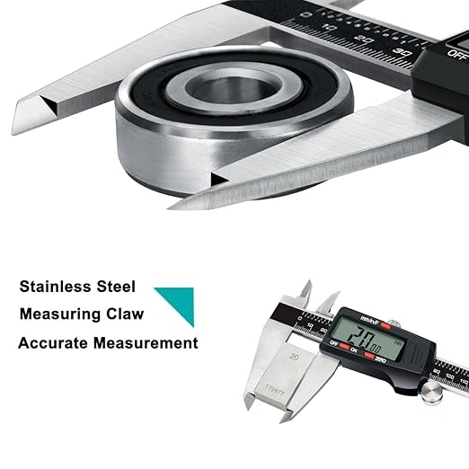 Kynup Micrometer Caliper Tool, 12Inch Digital Caliper, Vernier Caliper with Stainless Steel, Large LCD Screen, Auto - Off Feature, Inch Metric Fraction Conversion