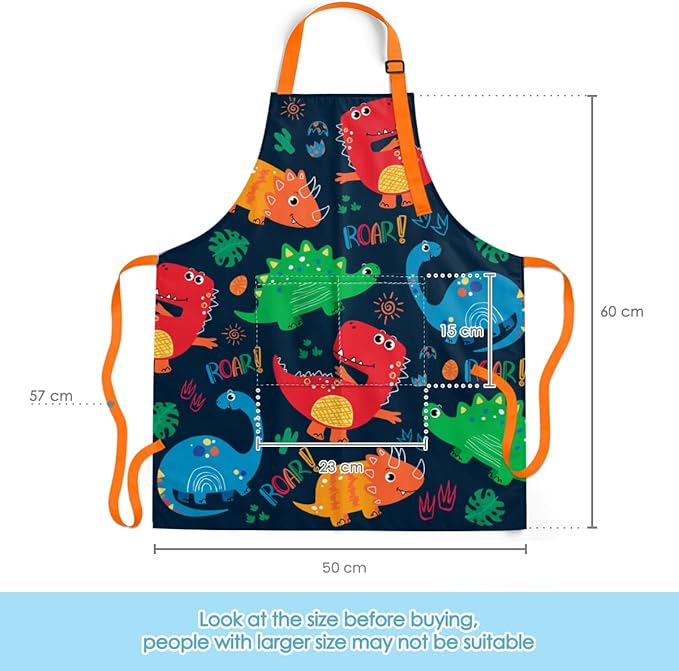 SANDJEST Kids Apron with Chefs Hat Set, Kitchen Apron Gifts
