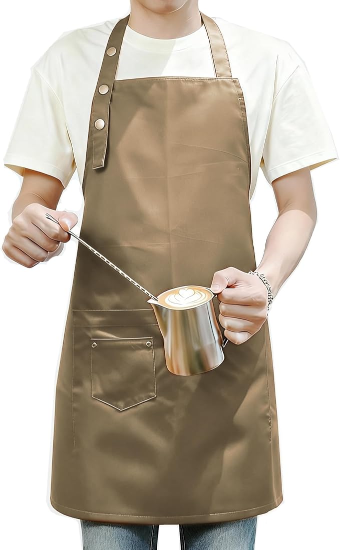 MORNITE Art Aprons for Painting Pottery Ceramics, Mens Women Kitchen Cooking Aprons Waterproof Green