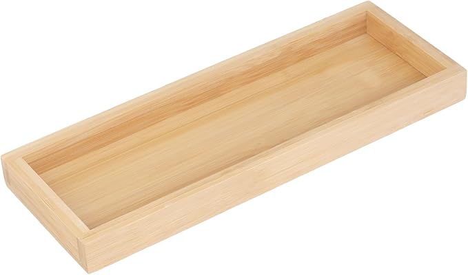 4 PCS Wooden Bamboo Drawer Organizer, Utensil Cutlery Organizer Drawer Holder for Home, Kitchen, Office, 11.4 x 4.2 x 1.2 inch