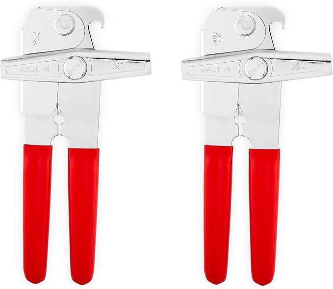 EZ-DUZ-IT Deluxe Can Opener with Red Grips (Set of 2)