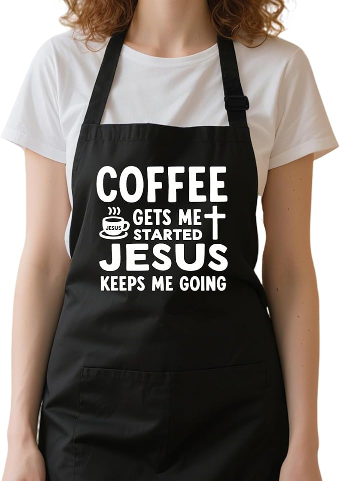Funny Aprons for Women with 2 Pockets, Adjustable Water Resistant Cooking Apron Gifts for Christmas Mother's Day