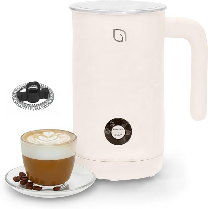 WILLOW Eco Series Milk Frother, 4 in 1 Milk Steamer, One Button Operation Hot and Cold Foam Maker 8.12oz/240ml Milk Warmer for Coffee & Latte, Made from 99% Recycled Plastics, Non-Toxic - WHITE