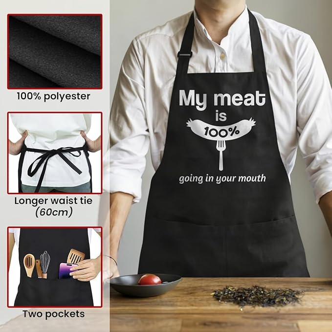 SANDJEST Funny Apron for Dad - Birthday Father’s Day Cooking Grilling Gifts for Mens