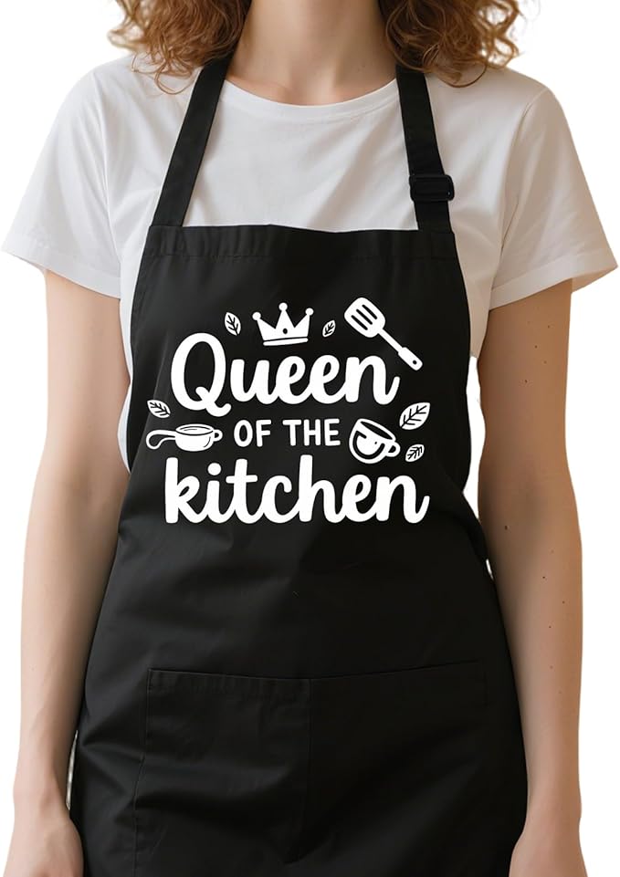 Funny Aprons for Women with 2 Pockets, Adjustable Water Resistant Cooking Apron Gifts for Christmas Mother's Day