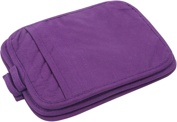 Anyi Pot Holders for Kitchen Heat Resistant, Cotton Hot Pads for Counter Table, Purple Kitchen Pot Holders with Pocket