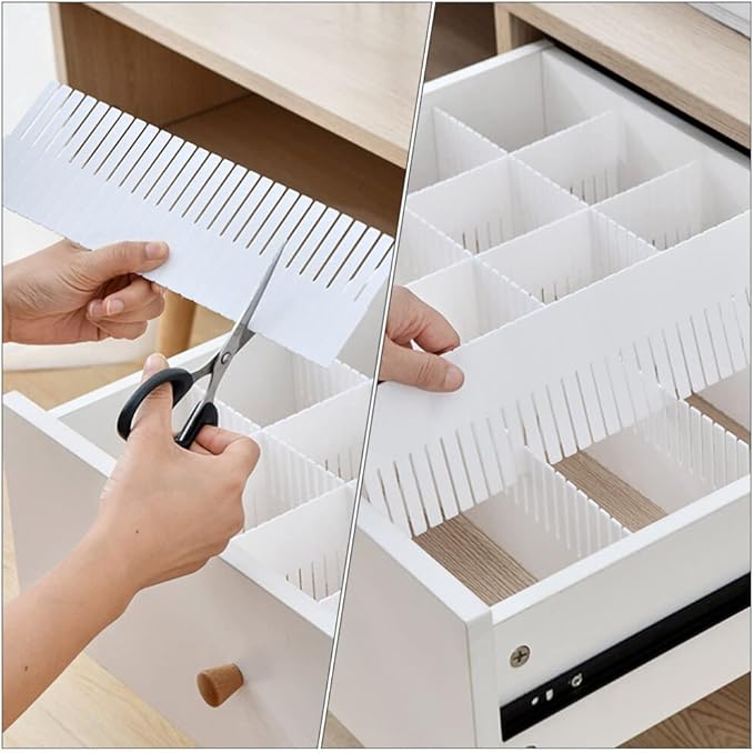 Cabilock 10pcs Multipurpose Drawer Divider Partition Boards for Organizing Socks Underwear and Accessories Home and Storage