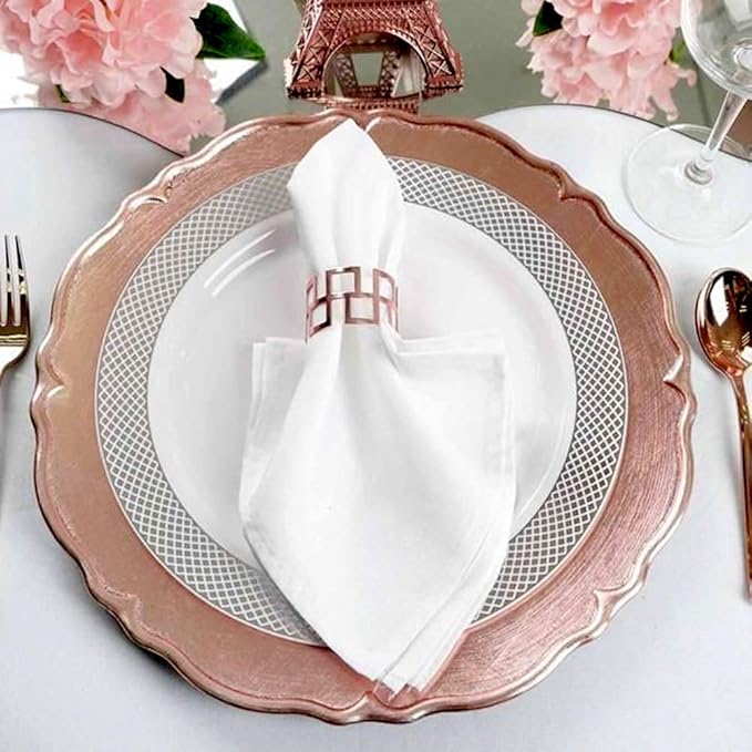 White Cotton Cloth Napkins Set of 6 for Everyday Use, Reusable 100% Cotton Napkins, Perfect Dinner Napkins/Cocktail Napkins for Christmas/Thanksgiving Dinners, Weddings&More (White)
