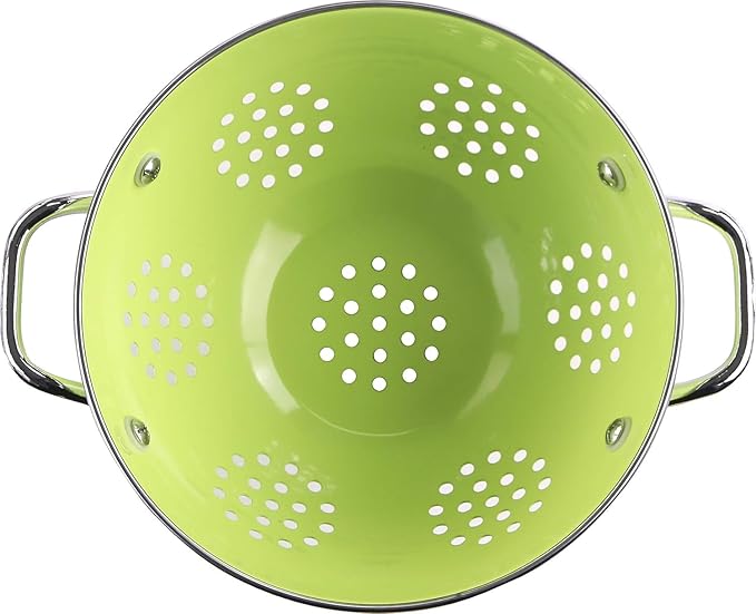Calypso Basics by Reston Lloyd Powder Coated Enameled Colander, 5 Quart, Lime