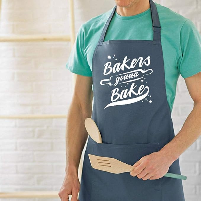 Funny Baking Aprons for Women Men, Cute Baking Gifts for Bakers, Kitchen Cooking Apron with 2 Pockets, Birthday Mothers Day Apron Gift for Mom Wife Husband Dad Son Sister Daughter
