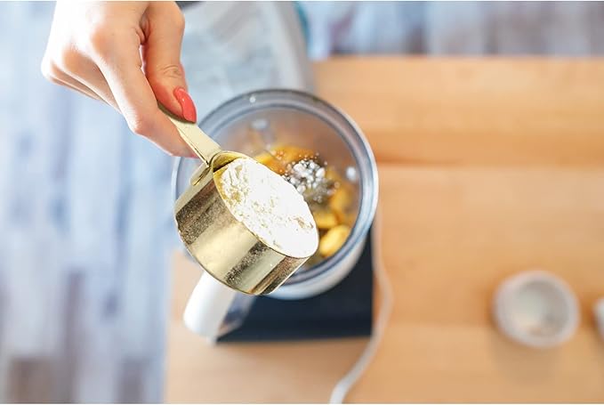 Gold Measuring Cups & Spoons Set of 16, Heavy Duty Stainless Steel Measuring Cups Measuring Spoons for Measuring Dry Liquid Ingredients for Baking Cooking, Gold Kitchen Accessories Gift