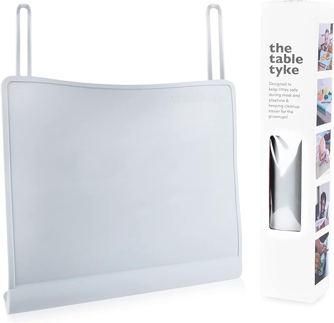 The Table Tyke Table Tyke Placemat XL Silicone Baby Placemat with Teething Edge Bumper - Waterproof Toddler Table Mat for Eating, BPA Free, Dishwasher Safe (Sky Blue)
