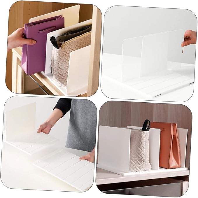 DOITOOL 1set Multipurpose Drawer Dividers Organizers for Home Bedroom Kitchen of White Storage Separators to Create Neat Compartments Dressers and Closets