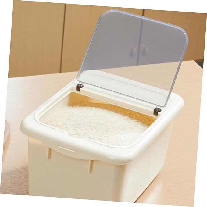 Alipis Rice Container with Clear Lid Airtight Storage Bucket for Grains Cereal and Pet Food Capacity Food Storage for Kitchen Pantry Organization