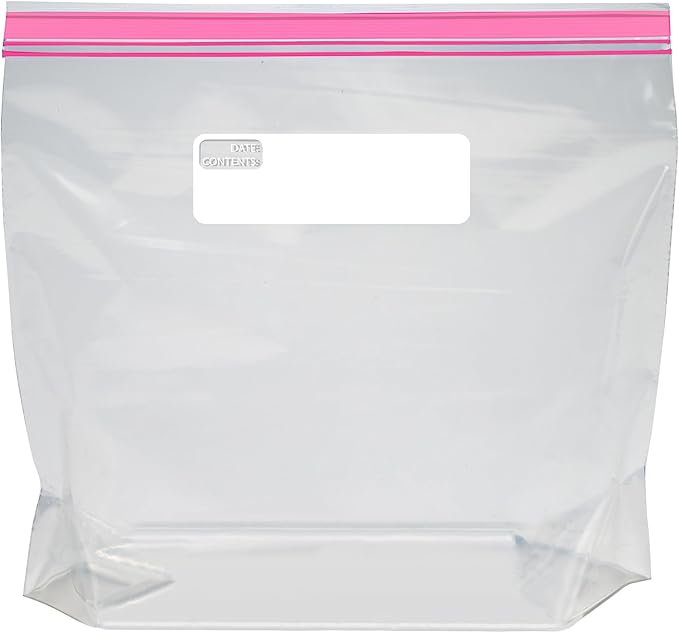 Amazon Basics Reclosable Gallon Food Storage Bags | Stand & Fill Base | 120 Count | Pack of 2