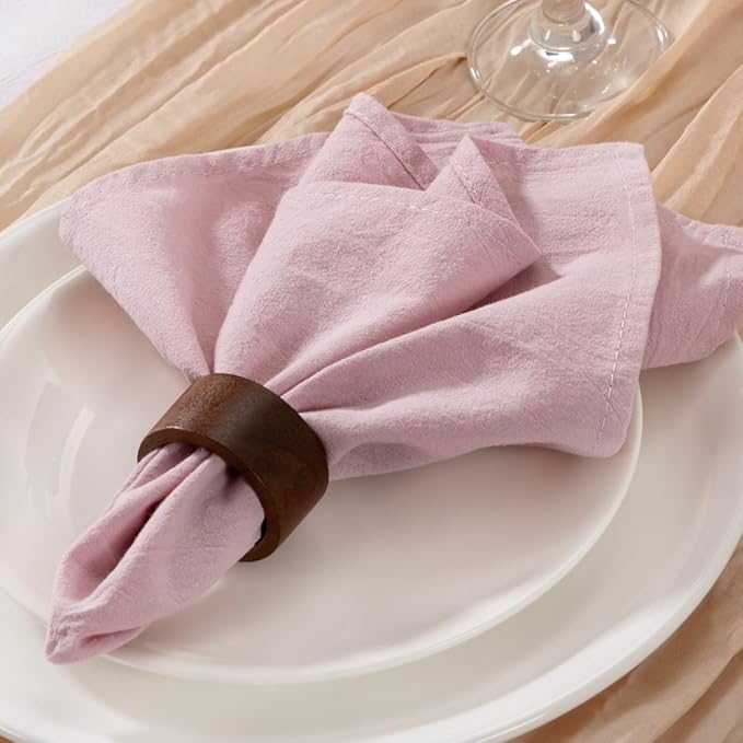 MLMW Dusty Pink Napkins Cloth Set of 8 Spring Easter Cotton Cloth Napkins Bulk Washable Dinner Napkins 16"×16" for Wedding Party Baby Bridal Shower Birthday Table Decor
