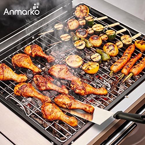 Griddle Spatula Set - Stainless Steel Metal Spatula and Griddle Scraper - Heavy Spatula Griddle Accessories Great for Cast Iron Griddle BBQ Flat Top Grill - Commercial Grade