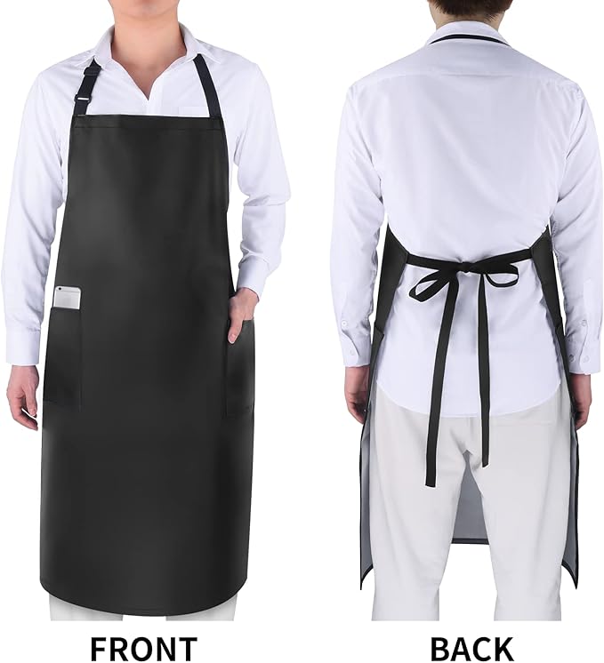 Gotega Waterproof Rubber Vinyl Apron Adjustable Dishwasher Apron - Apron for Women Men Heavy Duty Work Apron