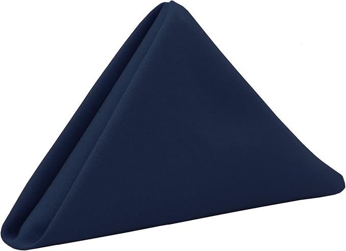 Your Chair Covers Cloth Polyester Napkins, 20 x 20 Inch, Washable Dinner Fabric Linen Napkins with Hemmed Edges for Restaurant, Wedding and Holiday Pack of 10 (Navy Blue)