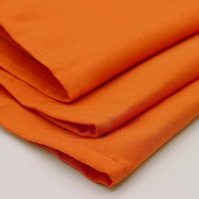 Your Chair Covers Cloth Polyester Napkins, 20 x 20 Inch, Washable Dinner Fabric Linen Napkins with Hemmed Edges for Restaurant, Wedding and Holiday Pack of 10 (Orange)