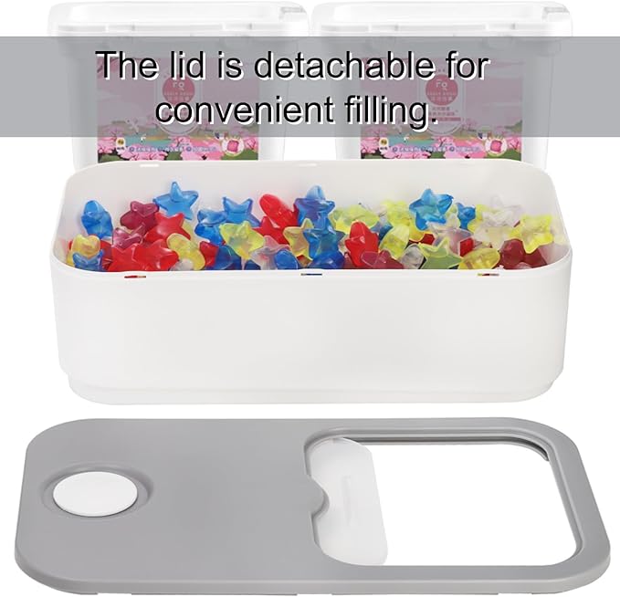 Rice Storage Container, 11 Lbs Plastic Airtight Rice Dispenser with Measuring Cup, Dry Food Storage Bucket Box with Lid, Flour Bin Pet Food Container, Kitchen Organizer for Grain Cereal, White