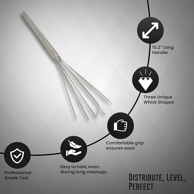 Rattleware Triple-Shape Espresso Whisk – Stainless Steel Portafilter Coffee Whisk, Flat Round Triangular Designs for Coffee Grounds, No Clumps, Specialty Drinks, Barista Tools, Easy Clean