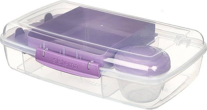 Sistema To Go Collection Large Bento Box Plastic Lunch and Food Storage Container