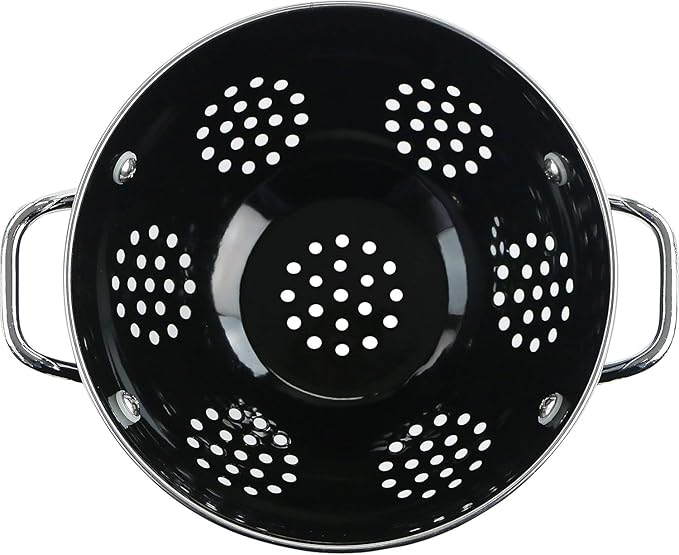 Calypso Basics by Reston Lloyd Powder Coated Enameled Colander, 1 Quart, Black
