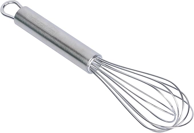 Restaurantware 7 in Stainless Steel Wire Whisk - German Standard Kitchen Balloon Whisk with Ergonomic Handle, Dishwasher Safe - Durable French Whisk for Cooking, Mixing Thick Batter and Sauce